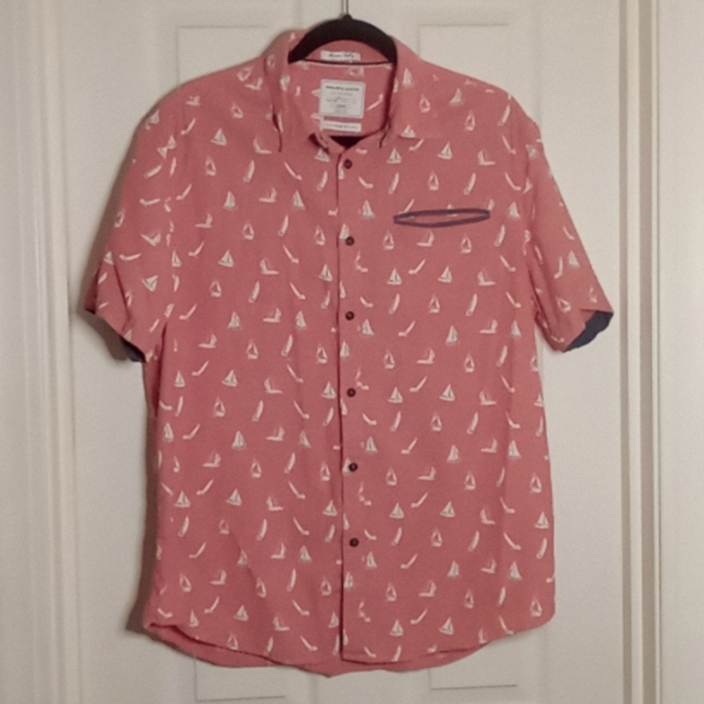 Sailboat Print Cactus Travelers Collection Slim Fit Cotton button up shirt